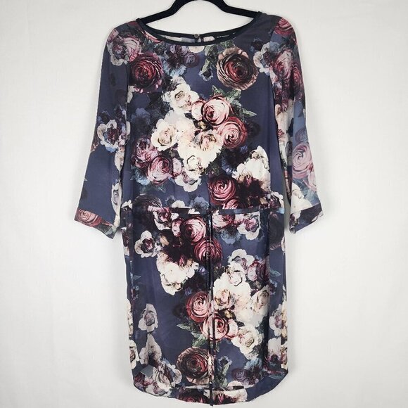 Club Monaco 100% Silk Floral Lightweight Mini Dress 00 - Picture 1 of 6